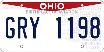 OH license plate GRY1198