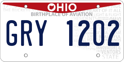 OH license plate GRY1202