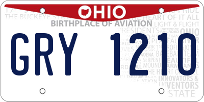 OH license plate GRY1210
