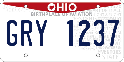 OH license plate GRY1237