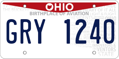 OH license plate GRY1240