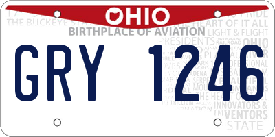 OH license plate GRY1246