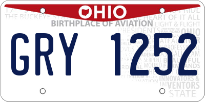 OH license plate GRY1252