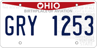OH license plate GRY1253