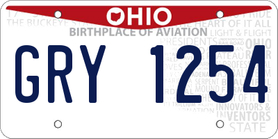 OH license plate GRY1254