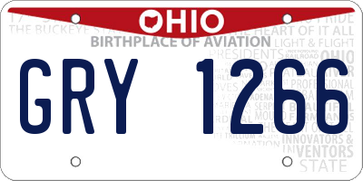 OH license plate GRY1266