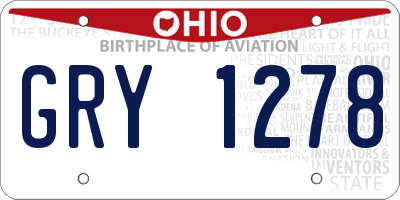 OH license plate GRY1278