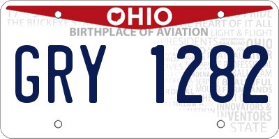 OH license plate GRY1282