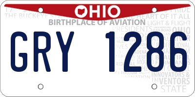 OH license plate GRY1286