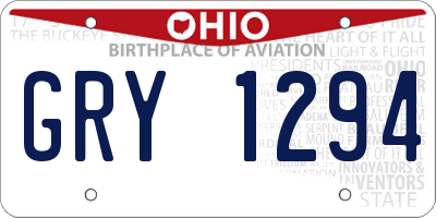 OH license plate GRY1294