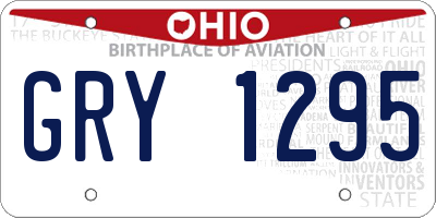 OH license plate GRY1295