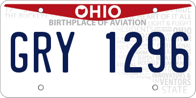 OH license plate GRY1296