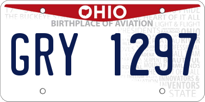 OH license plate GRY1297