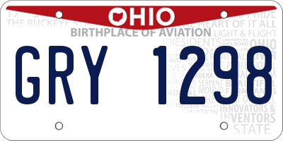 OH license plate GRY1298