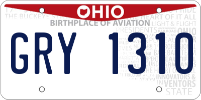 OH license plate GRY1310