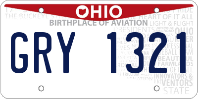 OH license plate GRY1321