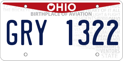 OH license plate GRY1322
