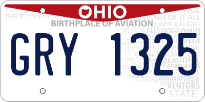 OH license plate GRY1325