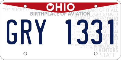 OH license plate GRY1331