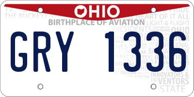 OH license plate GRY1336