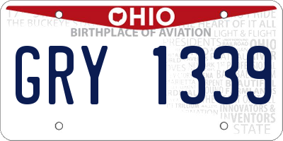 OH license plate GRY1339