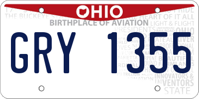 OH license plate GRY1355