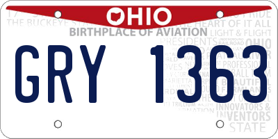 OH license plate GRY1363