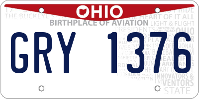 OH license plate GRY1376