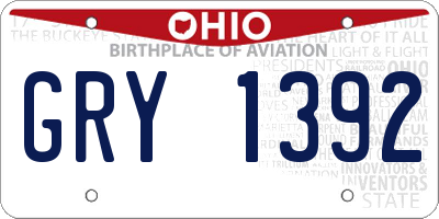 OH license plate GRY1392
