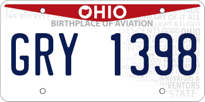 OH license plate GRY1398