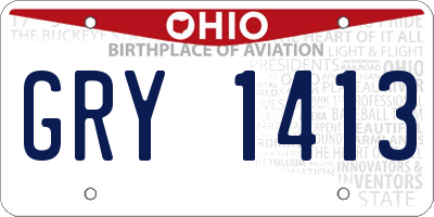OH license plate GRY1413
