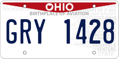 OH license plate GRY1428