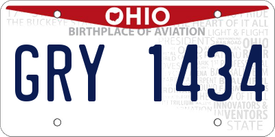 OH license plate GRY1434