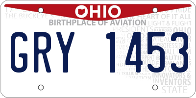 OH license plate GRY1453