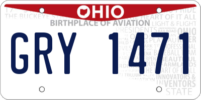 OH license plate GRY1471
