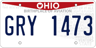OH license plate GRY1473