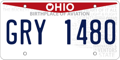 OH license plate GRY1480