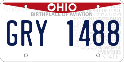 OH license plate GRY1488