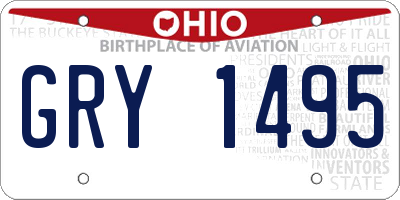 OH license plate GRY1495