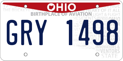 OH license plate GRY1498