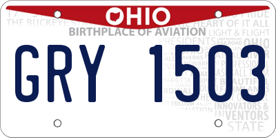 OH license plate GRY1503