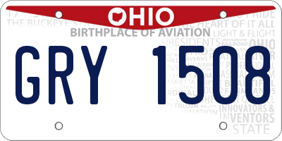 OH license plate GRY1508