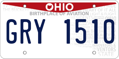 OH license plate GRY1510