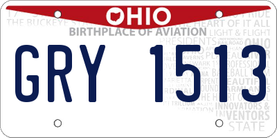 OH license plate GRY1513