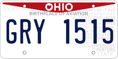 OH license plate GRY1515