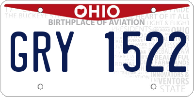 OH license plate GRY1522