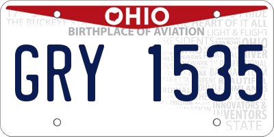 OH license plate GRY1535