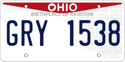 OH license plate GRY1538