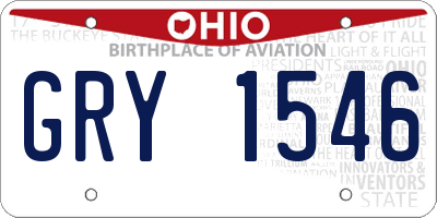 OH license plate GRY1546
