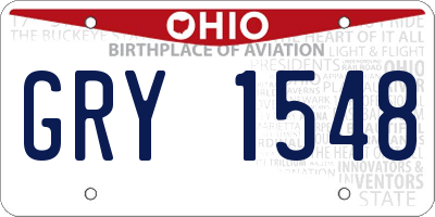 OH license plate GRY1548